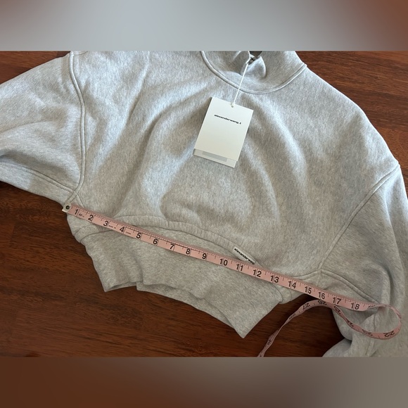 NWT Alexander Wang Cropped Pullover Turtleneck W/ Branded Seam Label, Grey, XS - Picture 8 of 17